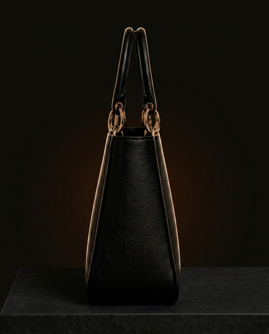 The Naledi in profile, showing the structured gusset, protective piping and linked gold-plated handle assemblies